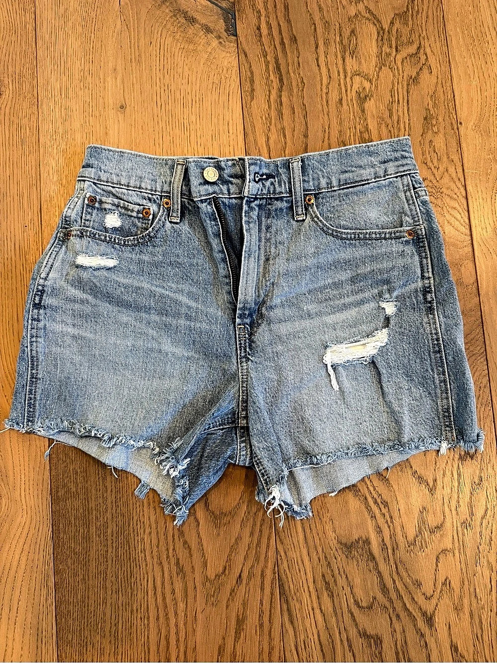 GAP 3" Cheeky Short High Rise Jean Shorts Blue Waist 28